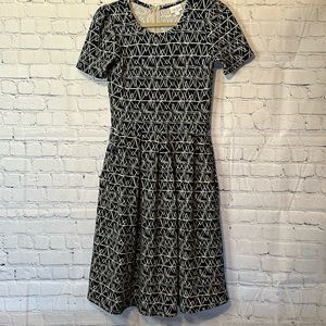 LuLaRoe Amelia blue geometric dress S